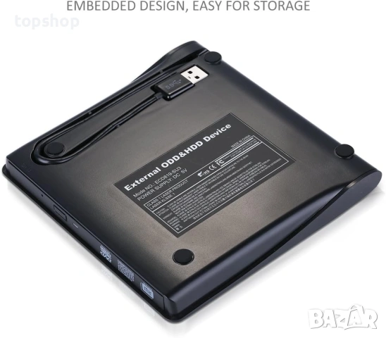 Външно CD/DVD Устройство USB 3.0 – За Лаптоп и Компютър (Чете и Пише), снимка 3 - Принтери, копири, скенери - 53289221