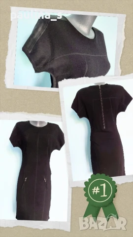 Два различни броя / Уникална рокля с кожен акцент "MYBC" и "Gestuz" / унисайз , снимка 2 - Рокли - 36473533