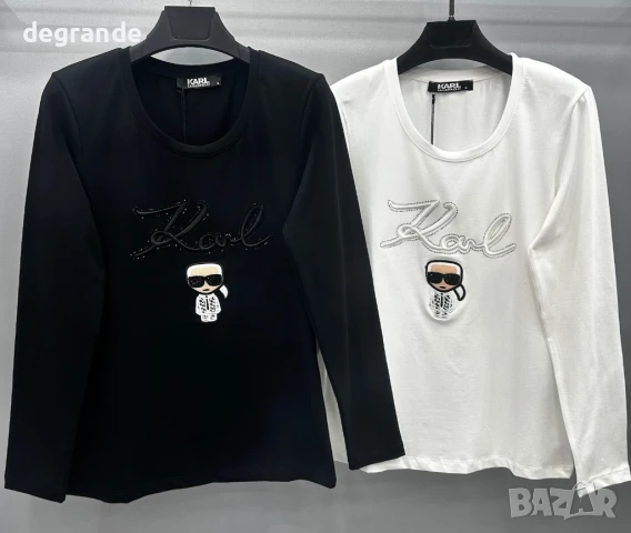 Памучни блузи Karl Lagerfeld , снимка 3 - Блузи с дълъг ръкав и пуловери - 51313097