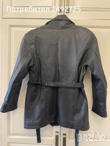 Яке черно естествена кожа, снимка 2 - Якета - 46674272