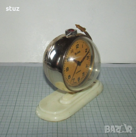 Будилник Слава "Спутник" (No:4), снимка 3 - Антикварни и старинни предмети - 53056208