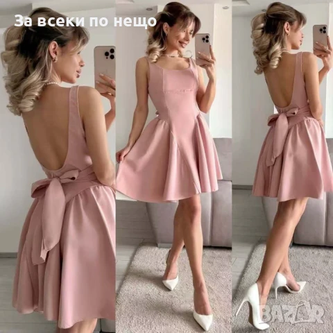 Дамска Къса Кукленска Рокля - Налични Различни Цветове Код A621, снимка 2 - Рокли - 50466272