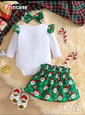 Коледно боди + пола 6/9месеца, снимка 2 - Комплекти за бебе - 51972726