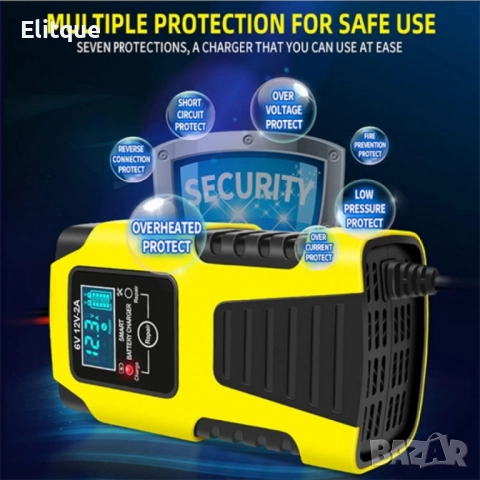 Умно зарядно устройство за акумулатор 6V/12V, снимка 7 - Друга електроника - 52714207