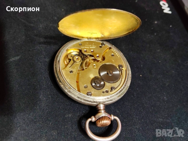 Джобен СРЕБЪРЕН часовник - JUNGHANS - ГЕРМАНИЯ - 15 РУБИНА, снимка 8 - Джобни - 48834021