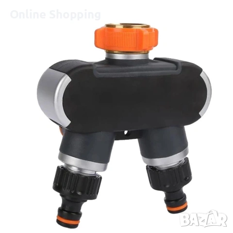 Двупосочен разпределител за градински кран 2-в-1: Сплитер за маркуч с независими вентили (3/4" и 1"), снимка 13 - Напояване - 53366378