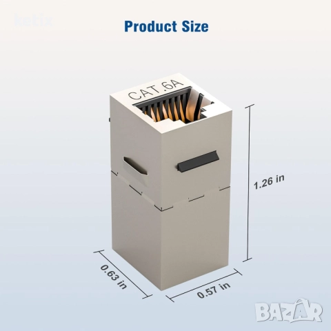 25 броя екранирани Keystone конектори Cat6a,RJ45, снимка 2 - Други - 52965960