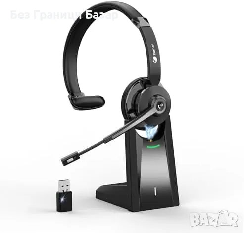 Нови Безжични слушалки с шумопотискане за Zoom/Teams/Skype работа офис, снимка 1