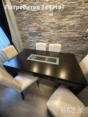  Трапезарна и холна маси с 6 бр. столове, снимка 3 - Маси - 52663058