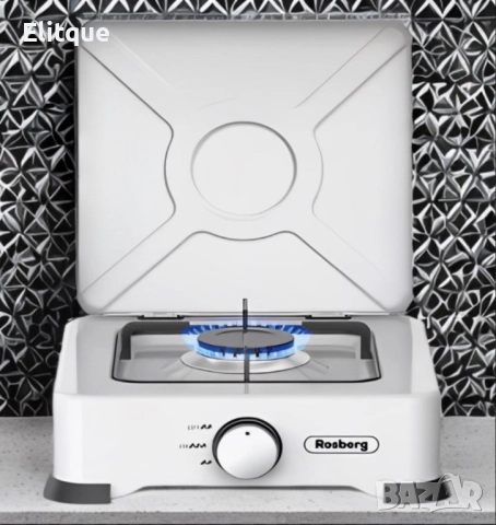 Газов единичен котлон с капак Rosberg, 30mbar\2.2kWh автоматично запалване, снимка 5 - Друга електроника - 52853519