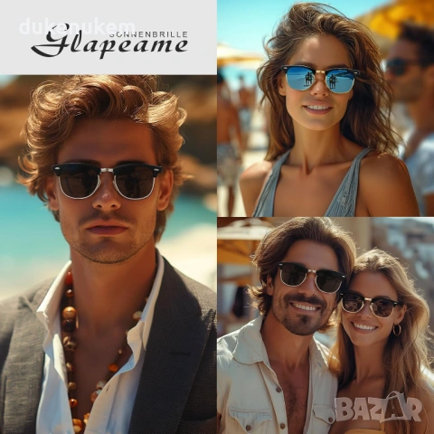 Поляризирани слънчеви очила – полурамка, UV400, ретро стил, снимка 2 - Слънчеви и диоптрични очила - 53269557