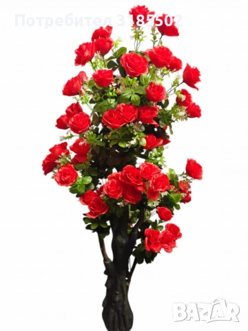 Изкуствено дръвче с червени рози ,1.70 м