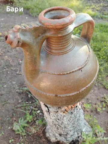 Стар голям глинен оцетник,крондир, снимка 3 - Колекции - 50180940
