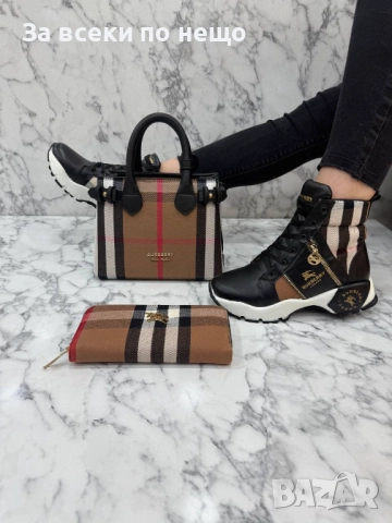 Burberry Дамски Комплект Маратонки Чанта И Портмоне Бърбъри - Налични Различни Цветове Код SK318, снимка 7 - Чанти - 52598704