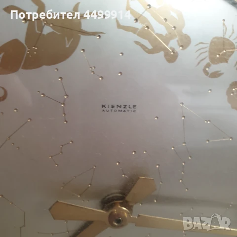 Рядък голям бронзов зодиакален настолен часовник KIENZLE, снимка 3 - Антикварни и старинни предмети - 50647451