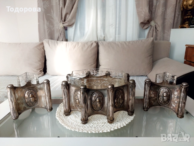 Много рядка стара Френска фруктиера с две вази., 1 400 €, снимка 2 - Други - 52317517