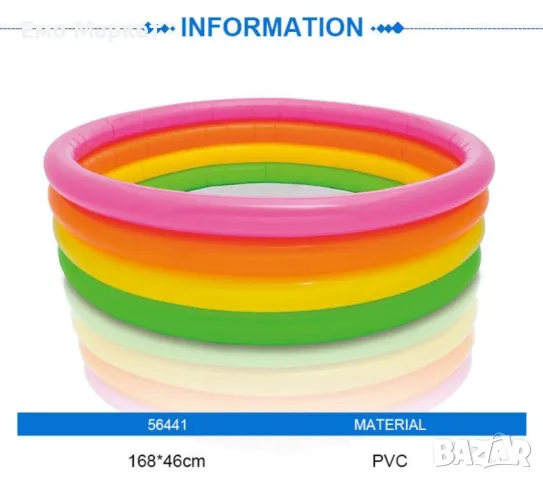 Превърнете лятото в цветен празник с нашия детски многоцветен надуваем басейн, снимка 3 - Басейни и аксесоари - 49405792