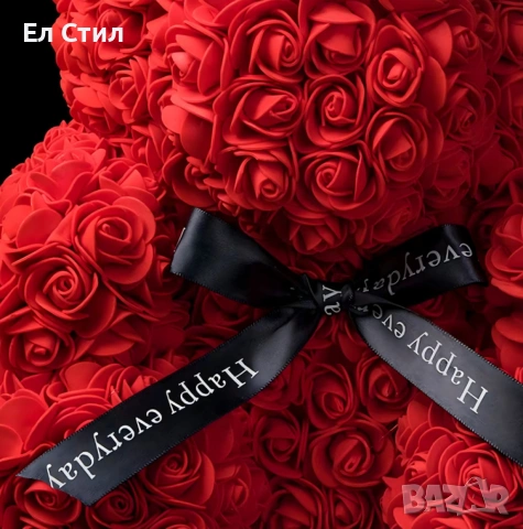 Плюшено мече с LED рози - подарък за мама, момиче, баба - комплект вечни рози 25 см, снимка 7 - Подаръци за жени - 53574544