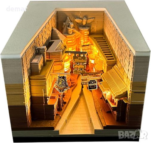 3D арт настолен календар  2024 Memo Pad с LED светлини, Оранжева магическа алея, снимка 5 - Декорация за дома - 45639622