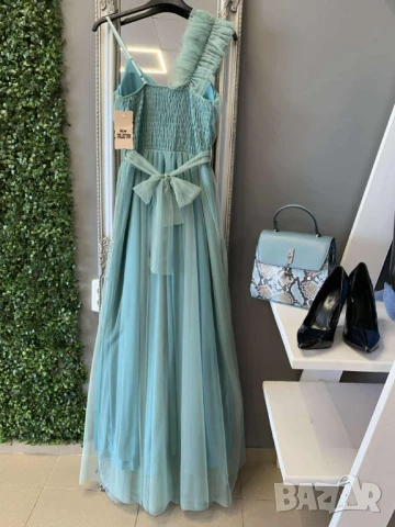 ⭐️Дълги официални рокли с тюл и ефектен акцент на рамото  , снимка 2 - Рокли - 50622562