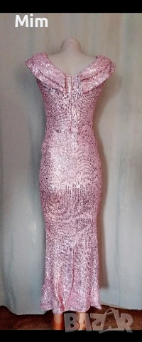 Официални дълги рокли в розово с пайети и маслено зелена, снимка 15 - Рокли - 51002483