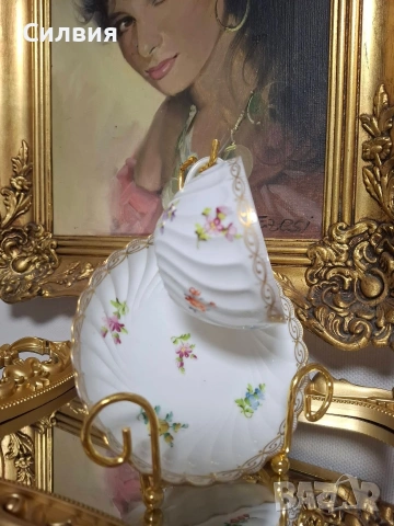 Порцеланова чаша с чинийка , снимка 3 - Чаши - 54270656