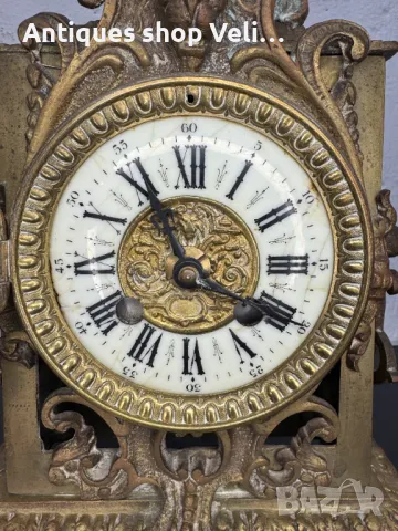 Бронзов часовник №6756 , снимка 2 - Антикварни и старинни предмети - 49807408