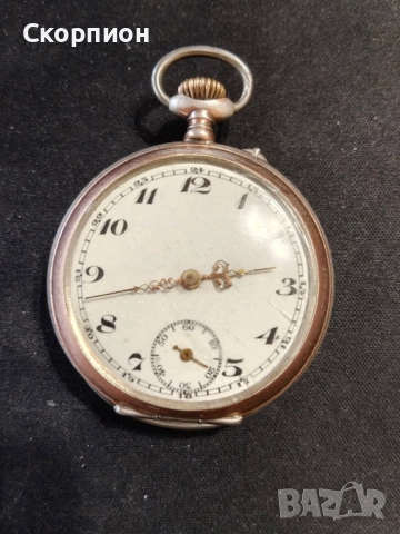 Швейцарски СРЕБЪРЕН джобен часовник 1901г. с позлата - 6 РУБИНА - ПРОМОЦИЯ, снимка 7 - Джобни - 48366603