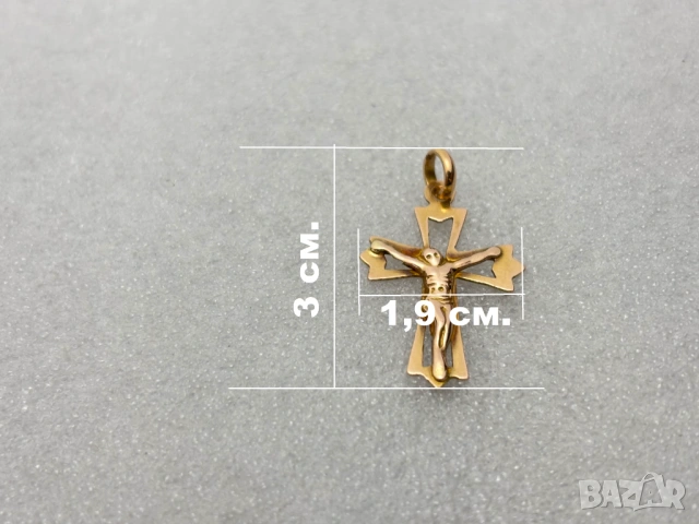 Българско Златно Кръстче-1,04 грама, 14К (проба 585), снимка 9 - Колиета, медальони, синджири - 53508143