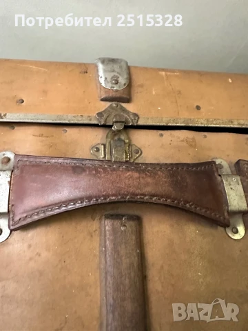 голям стар антикварен куфар над 100 годишен, снимка 5 - Антикварни и старинни предмети - 50471414