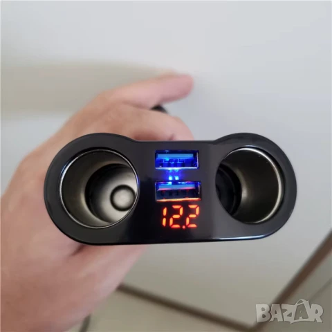 Разклонител за автомобилен контакт + двойно USB QC3.0 бързо зарядно, снимка 15 - Аксесоари и консумативи - 51236888