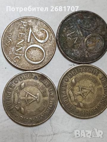 Монети 20 пфениг ГДР , снимка 2 - Нумизматика и бонистика - 45902633