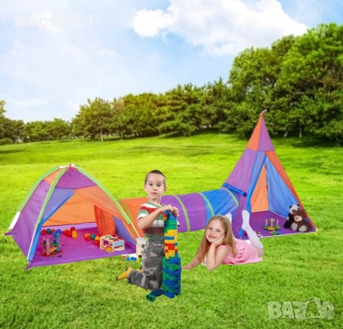 Детска тунелна палатка Mini Matters 18 м + детска площадка за забавление, снимка 2 - Други - 52630547