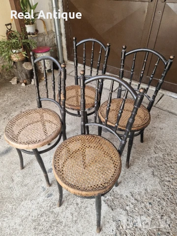 Антикварни 4 броя дървени столове Jacob & Joseph KOHN , снимка 5 - Антикварни и старинни предмети - 50641550