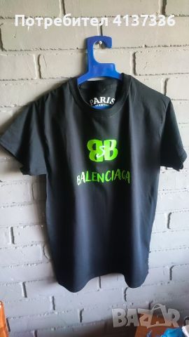 Черна тениска Balenciaga , маркови тениски елегантни , снимка 3 - Тениски - 46385594