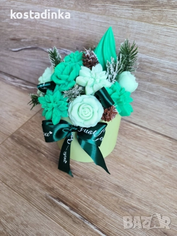 Коледен сапунен букет , снимка 3 - Коледни подаръци - 52813303