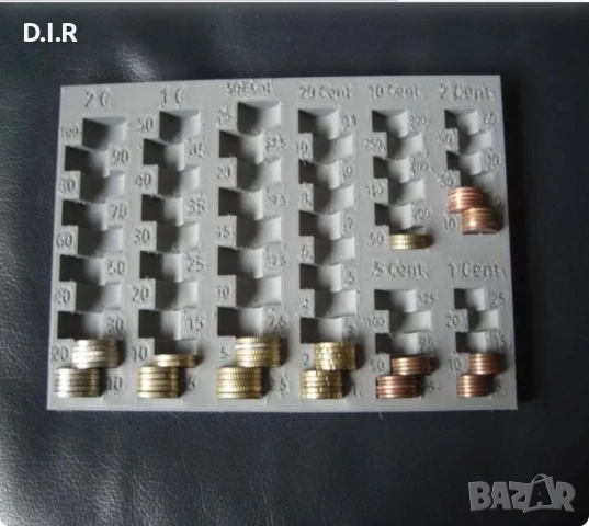 ОРГАНАЙЗЕР ЗА МОНЕТИ ОТ ЕВРО/ЦЕНТ