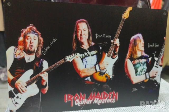 Iron Maiden Guitar Masters-уникална метална табела(плакет)
