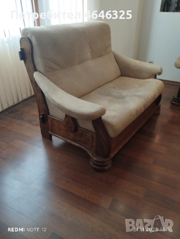 Диван и фотьойл от масив, снимка 5 - Дивани и мека мебел - 52877033