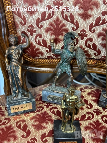 шест бронзови статуетки рицари, снимка 3 - Антикварни и старинни предмети - 53570947