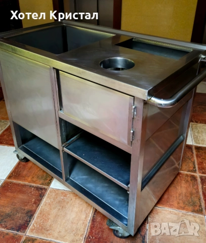 Разпродажба! Количка сервитьорска - инокс, снимка 4 - Обзавеждане за заведение - 52328230