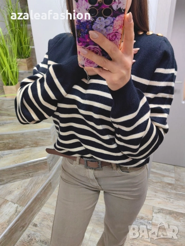 Дамски пуловер райе, снимка 6 - Блузи с дълъг ръкав и пуловери - 52686468