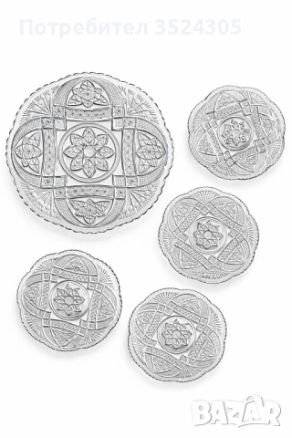 Стъклени чинии за торта от 80-те години