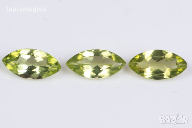 3 броя перидот оливин 1.15ct маркиз шлифовка #1, снимка 1 - Други - 46058565