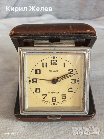 Стар механичен будилник СЛАВА СССР рядък за КОЛЕКЦИЯ ДЕКОРАЦИЯ 29528