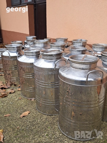 италиански иноксови съдове за мляко, вино, зехтин и др. 50л. и 30л. неръждавейка