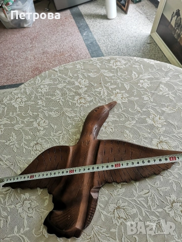 Голяма дървена птица. , снимка 4 - Декорация за дома - 54236152