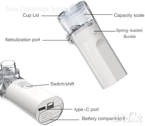 Нов Лек и компактен небулайзер, 2 скорости, презареждащ се инхалатор, снимка 6 - Други - 46607003