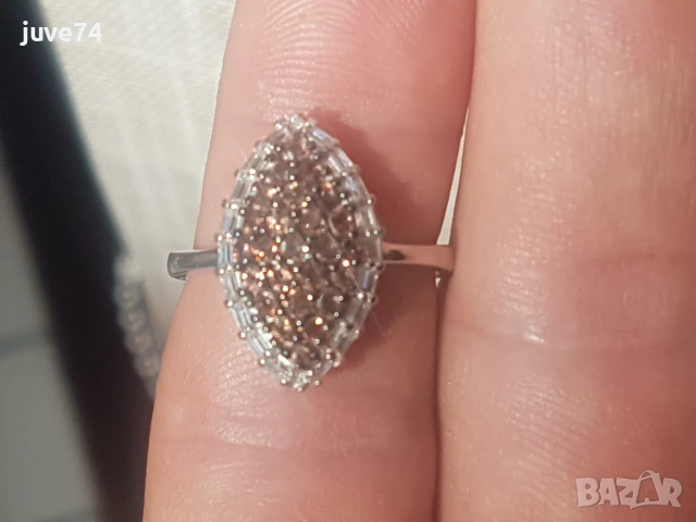 СРЕБЪРЕН ПРЪСТЕН С АНДАЛУЗИТ (ИСПАНИЯ), снимка 5 - Пръстени - 51113797