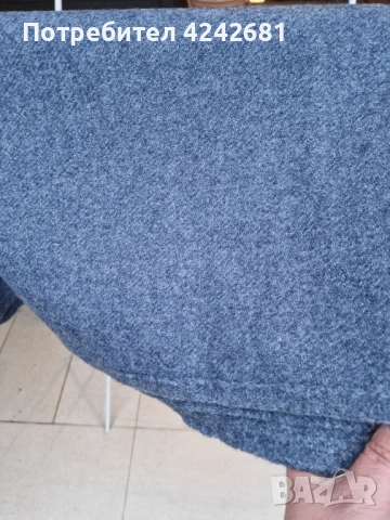 Вълнен плат син атрацит, производство преди 1989г., с подарък, снимка 2 - Палта - 52031370